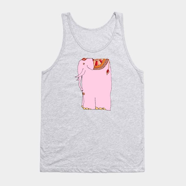 Fanciful pink elephant wearing colorful blanket - for those who say I Love Elephants. Tank Top by Fantasyart123